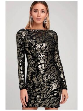 Dress the Population Lola sequin mini dress, size M